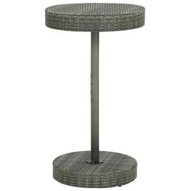 Garden Table Grey 60.5x106 cm Poly Rattan