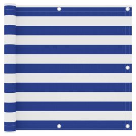 Balcony Screen White and Blue 90x500 cm Oxford Fabric