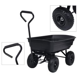 EVLGLEN Garden Tipping Hand Cart 300 kg 75L - Black