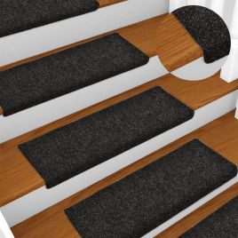 Stair Mats 10 Pcs Black 65x21x4cm Needle Punch