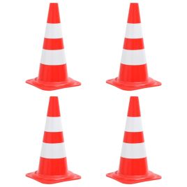 Reflective Traffic Cones 4 pcs Red and White 50 cm