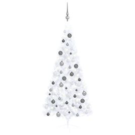 Fluer White Half Pre-lit Tree 180cm Ball Set
