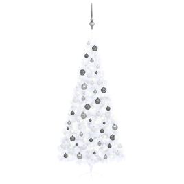 Fluer White Half Pre-lit Tree 240cm Ball Set