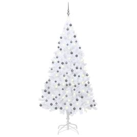 Frois White Pre-lit Tree 210cm with Ball Set PVC