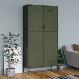 Wardrobe Olive Green 90x50x180cm Steel