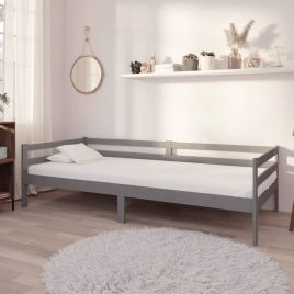 Day Bed Grey Solid Pinewood 90x200 cm