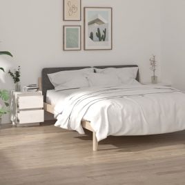 Bedside Table - PISA 2 Piece Nightstand White 40cm