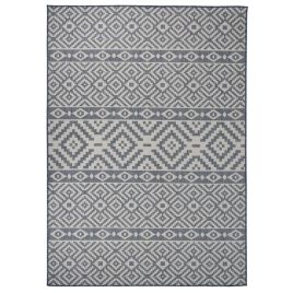 Outdoor Flatweave Rug 120x170 cm Blue Stripes