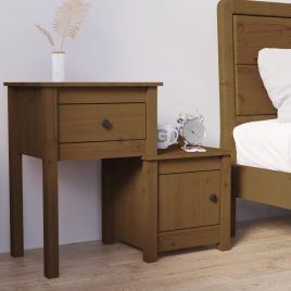 Bedside Table - ABBOTSFORD Nightstand Honey Brown 79.5cm