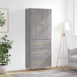 Highboard Grey Sonoma 69.5x34x180 cm Engineered Wood