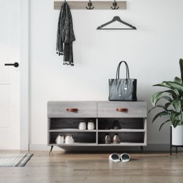 Shoe Bench Grey Sonoma 102x35x55 cm Engineered Wood