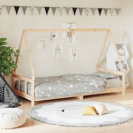 Kids Bed Frame 90x200 cm Solid Wood Pine