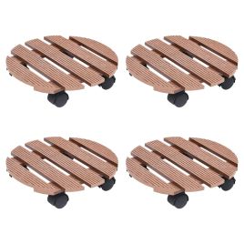 Plant Trolleys 4 pcs Brown Ã˜30x7,5 cm WPC