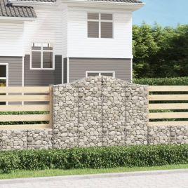 Arched Gabion Baskets 8 pcs 200x50x160/180 cm Galvanised Iron