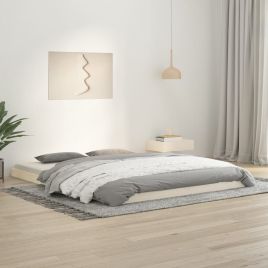Bed Frame White 160x200 cm Solid Wood Pine