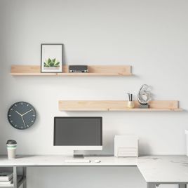 Wall Shelves 2 pcs 110x11x9 cm Solid Wood Pine