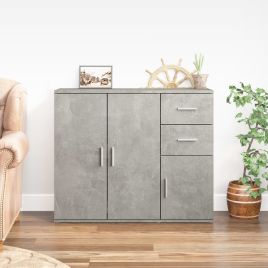 Sideboard Concrete Grey 91x29.5x75 cm Engineered Wood