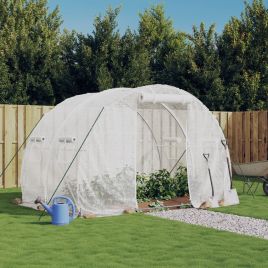 Greenhouse with Steel Frame White 6 m2 3x2x2 m