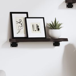 Wall Shelf Dark Grey 40x10x2 cm Treated Solid Wood Oak