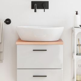 Bathroom Countertop Light Brown 40x40x2cm Treated Solid Wood