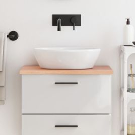 Bathroom Countertop Light Brown 60x40x2cm Treated Solid Wood