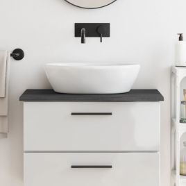 Bathroom Countertop Dark Brown 80x40x2cm Treated Solid Wood