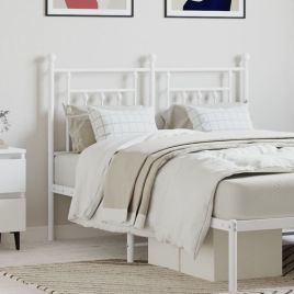 Metal Headboard White 120cm