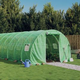 Greenhouse with Steel Frame Green 48 m2 16x3x2 m