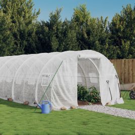 Greenhouse with Steel Frame White 54 m2 18x3x2 m