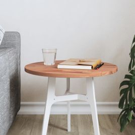 Table Top Ã˜40x1.5 cm Round Solid Wood Beech