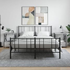 Bedside Table - BELLEVILLE 2 Piece Nightstand Grey Sonoma 50cm