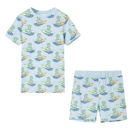 Kids' Pyjamas with Short Sleeves Light Blue 104