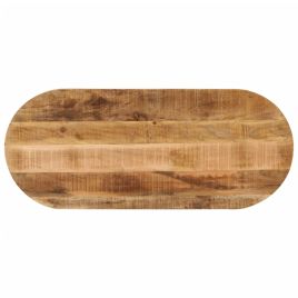 Table Top 110x40x2.5 cm Oval Solid Wood Rough Mango