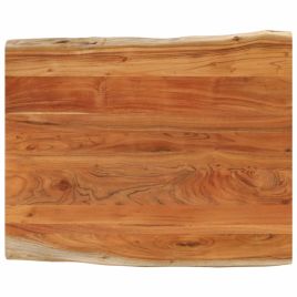Table Top 90x80x3.8 cm Rectangular Solid Wood Acacia Live Edge