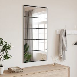 Wall Mirror Black 50x100cm Rectangle Iron