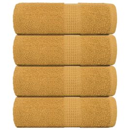 Guest Towels 4 pcs Gold 30x50 cm 360 gsm 100% Cotton