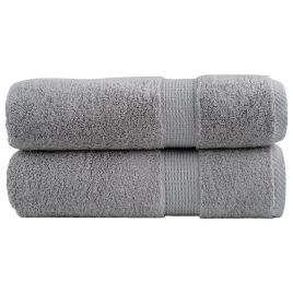 SOLMERE Premium Bath Towels 2Pieces Grey 100x150cm 600gsm