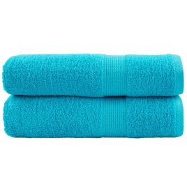 SOLMERE Premium Shower Towels 2 Pieces Turquoise 70x140 cm 600 gsm