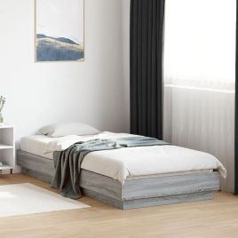 Bedframe Grey Sonoma 100x200cm Engineered Wood