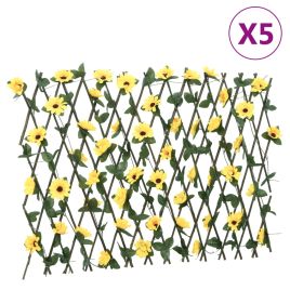 vidaXLÂ Artificial Ivy Trellis Expandable 5 pcs Yellow 180x60 cm