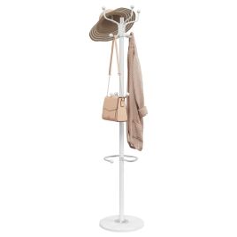 Coat Stand with Umbrella Holder White 180cm Powder-coated Iron
