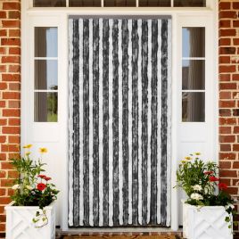 Fly Curtain Grey and White 100x230 cm Chenille