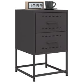 Bedside Cabinets 2 pcs Black 36x39x60.5 cm Steel