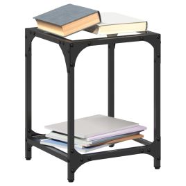 Coffee Table with Transparent Glass Top 30x30x40 cm Steel