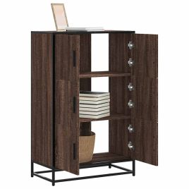 Highboard Brown Oak 68x35x106.5 cm Engineered Wood and Metal