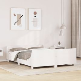 Bedframe White 120x190cm Small Double Solid Wood Pine