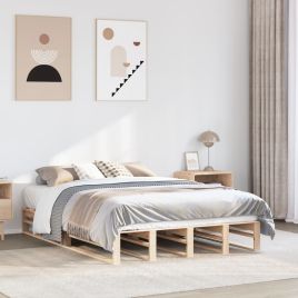 Bedframe 150x200cm King Size Solid Wood Pine