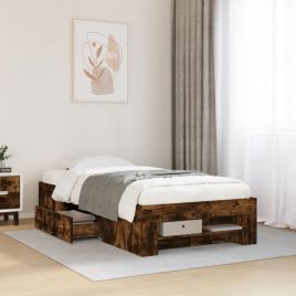 Bedframe Smoked Oak 75x190cm Small Single Engineered Wood