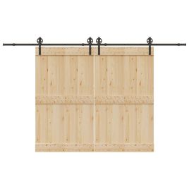 Sliding Door Hardware Kit 366 cm Steel Black