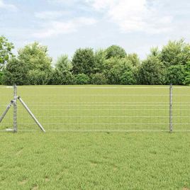 Euro Fence with 13 Posts 0.6x50 m Galvanised Steel